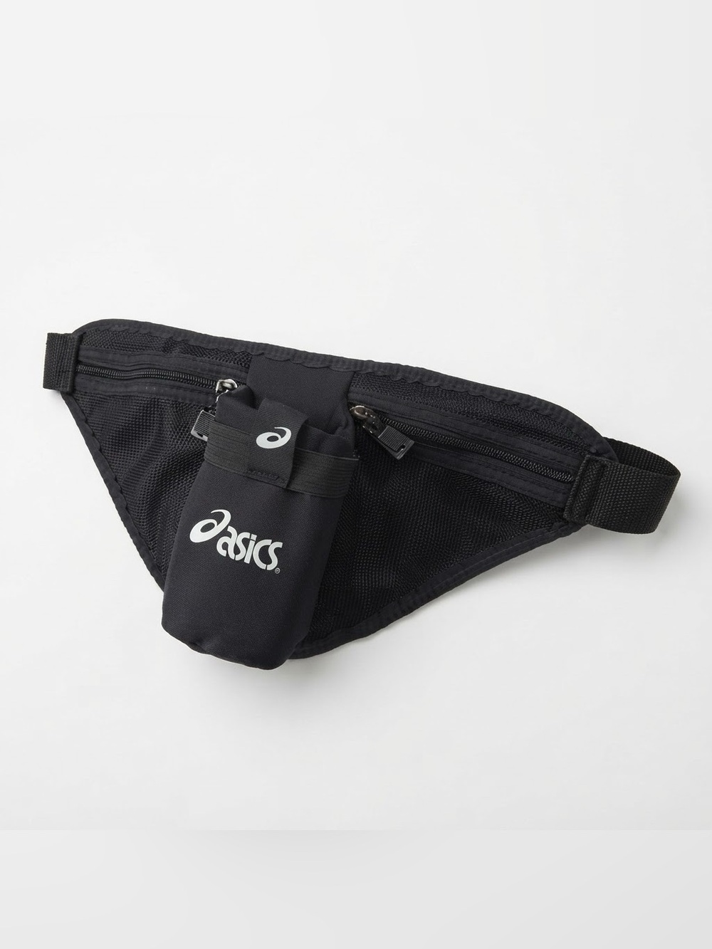 Asics Running Waist Pack Belt Black Bottle Holder Hydration Fanny Pack EUC